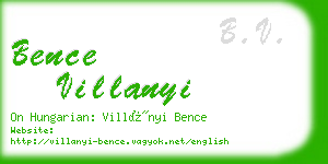 bence villanyi business card